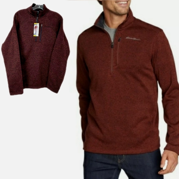 Eddie Bauer Other - NWT Eddie Bauer Radiator Men Plum 1/4 Zip Pullover